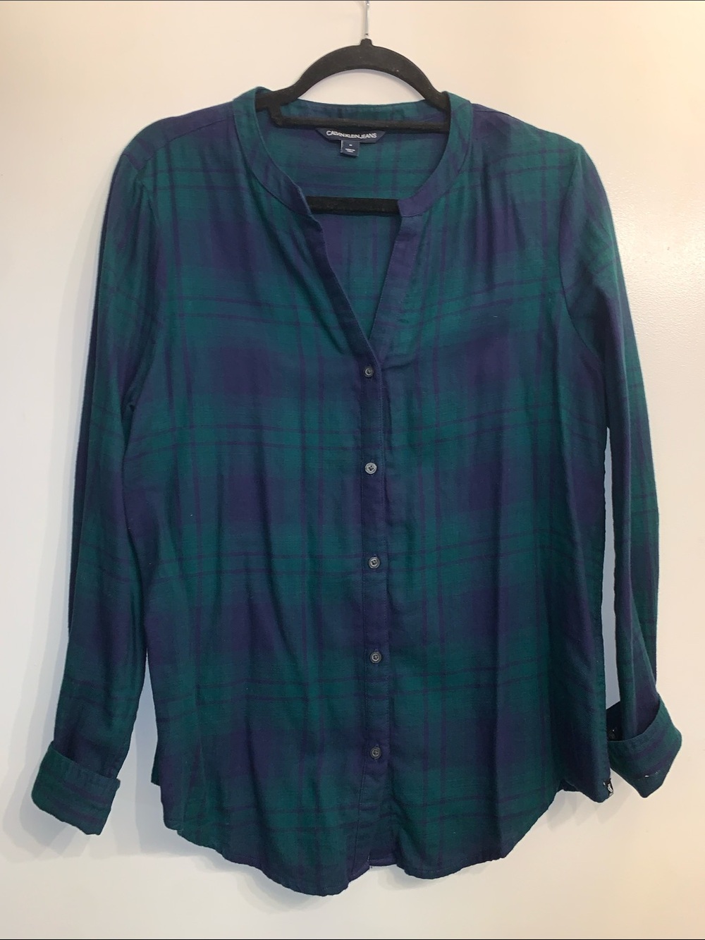 Calvin Klein Green & Navy Plaid Shirt